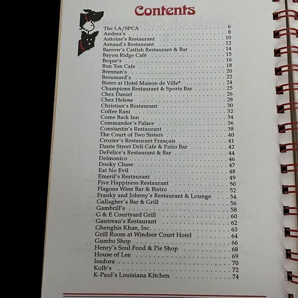 Vtg Cookbook Favorite New Orleans Restaurants Recipes 1991 1st Printing LA/SPCA - Picture 2 of 6